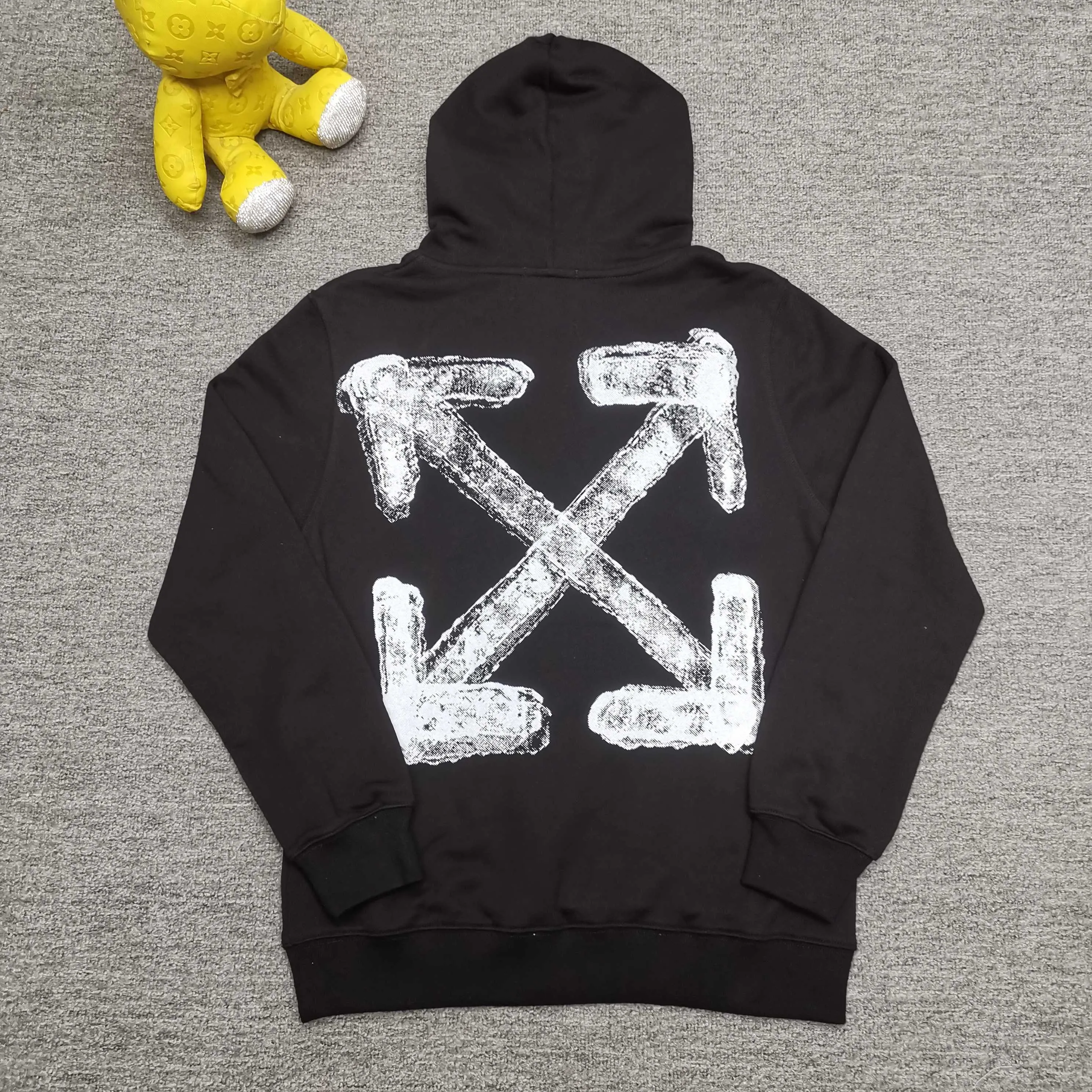 off white 25ss new arrow loose hooded sweatshirt Color: Beige Black Size: S M L XL P410